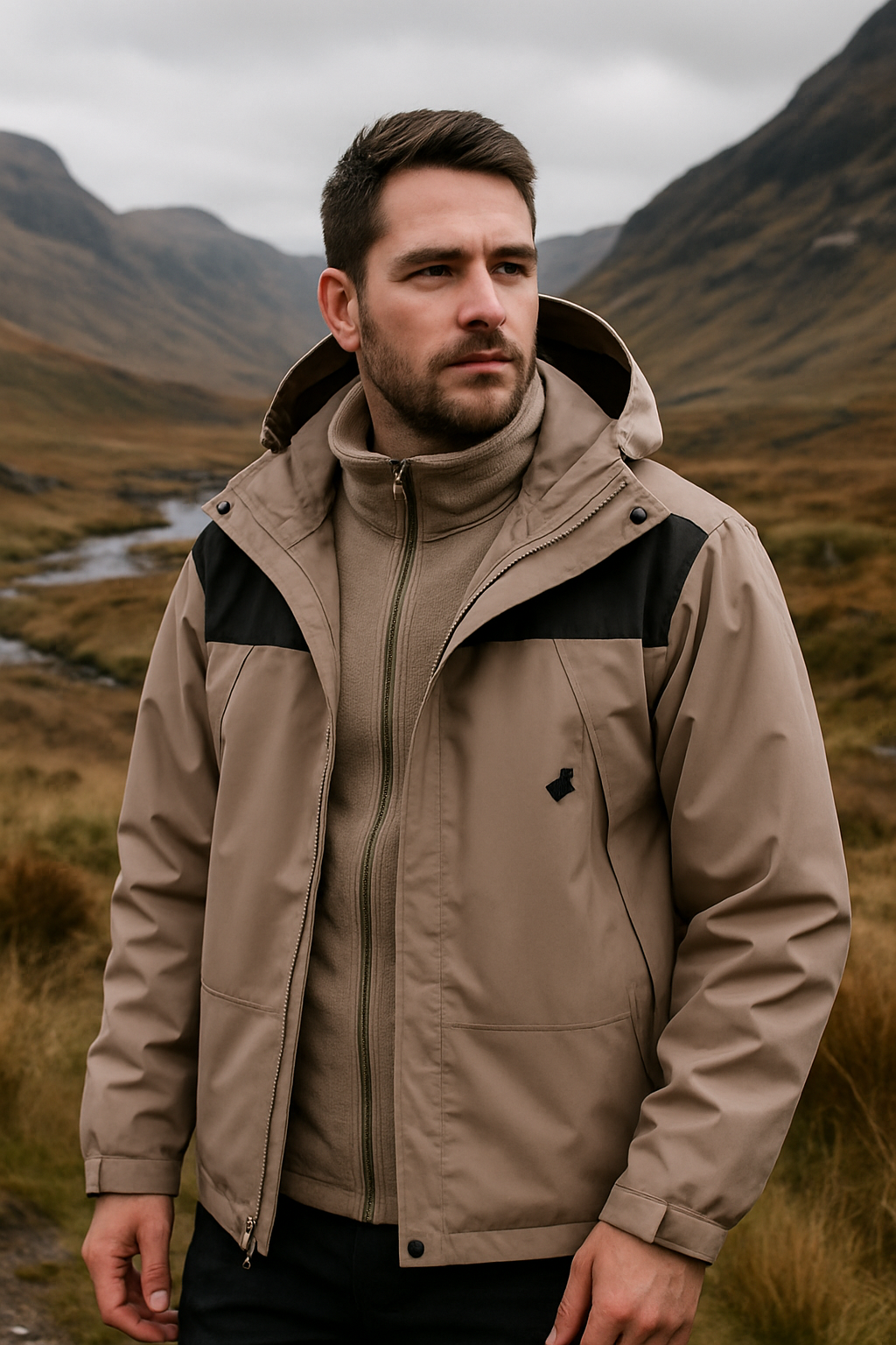 Men’s 3-in-1 Winter Jacket – Waterproof Hooded Coat – Warm & Versatile Outerwear