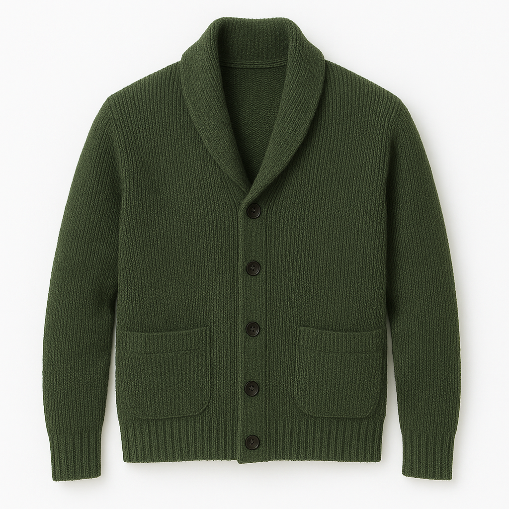 Men’s V-Neck Cardigan – Vintage Knit – Classic Smart Casual