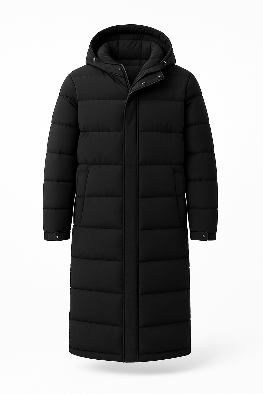 Men’s Long Puffer Parka – Hooded Maxi-Length Winter Coat