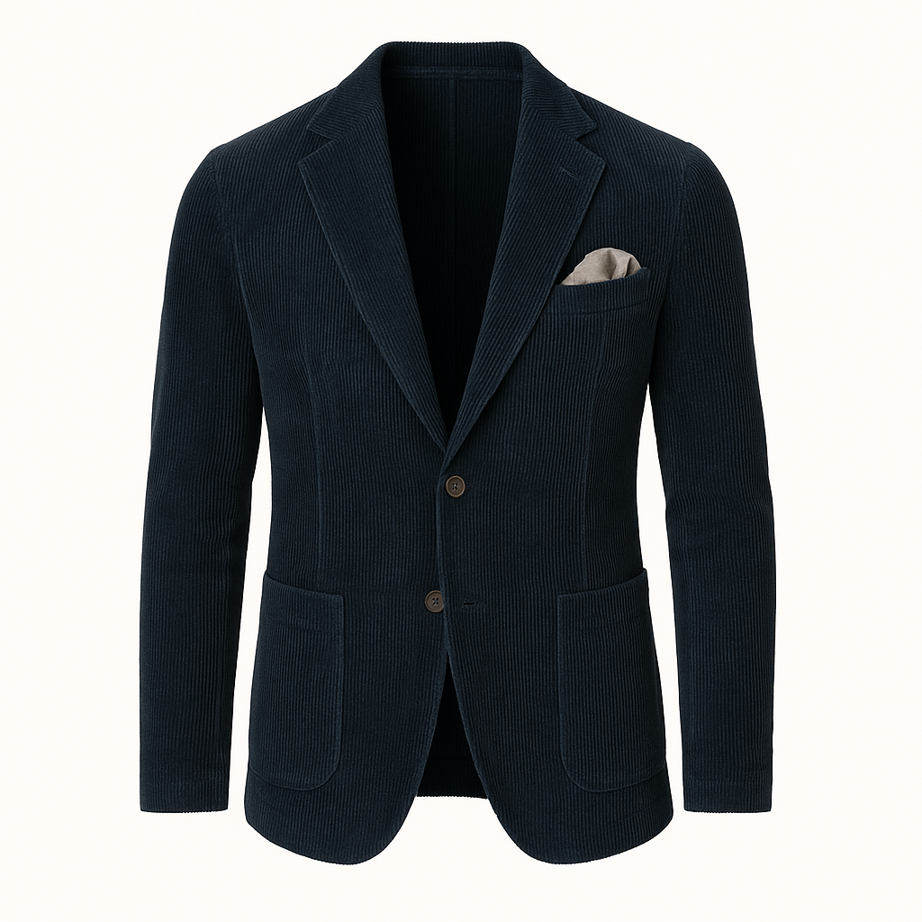 Men’s Corduroy Blazer & Waistcoat Set – Two-Piece – Smart Casual