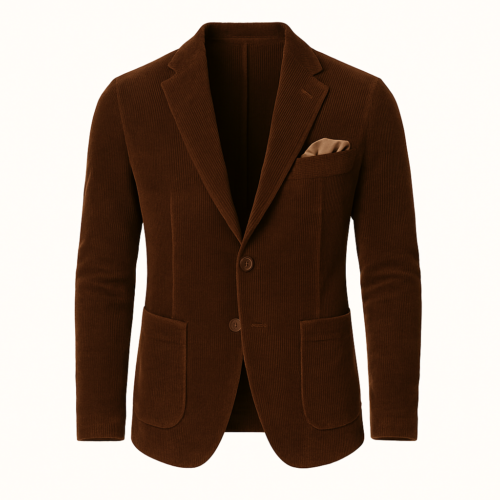 Men’s Corduroy Blazer & Waistcoat Set – Two-Piece – Smart Casual