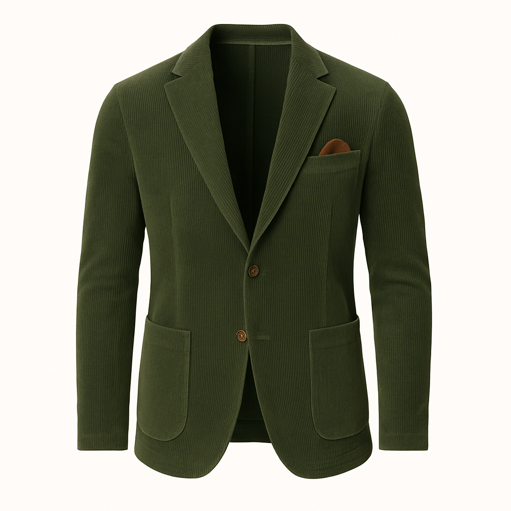 Men’s Corduroy Blazer & Waistcoat Set – Two-Piece – Smart Casual