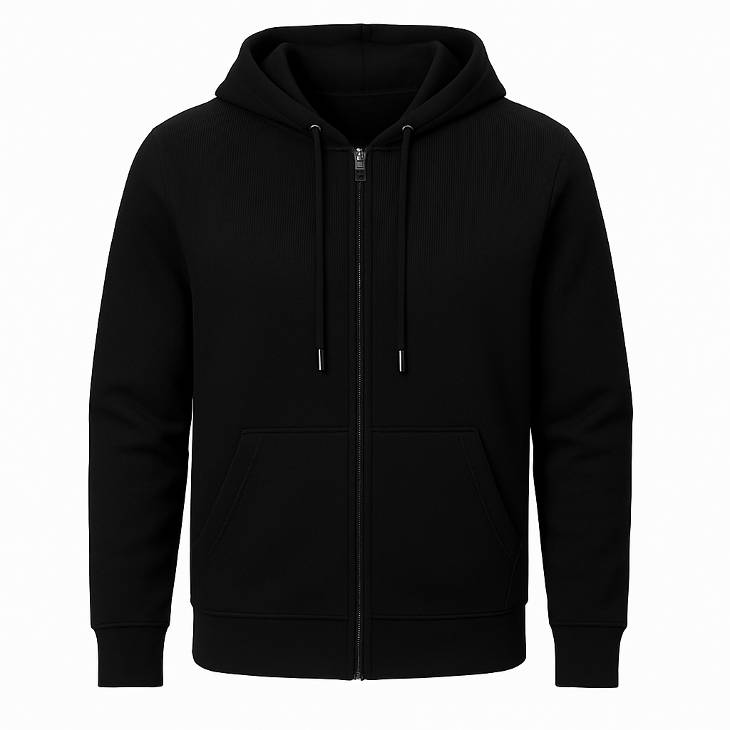 Men’s Zip Hoodie – Cotton Blend, Regular Fit, Hooded Jacket