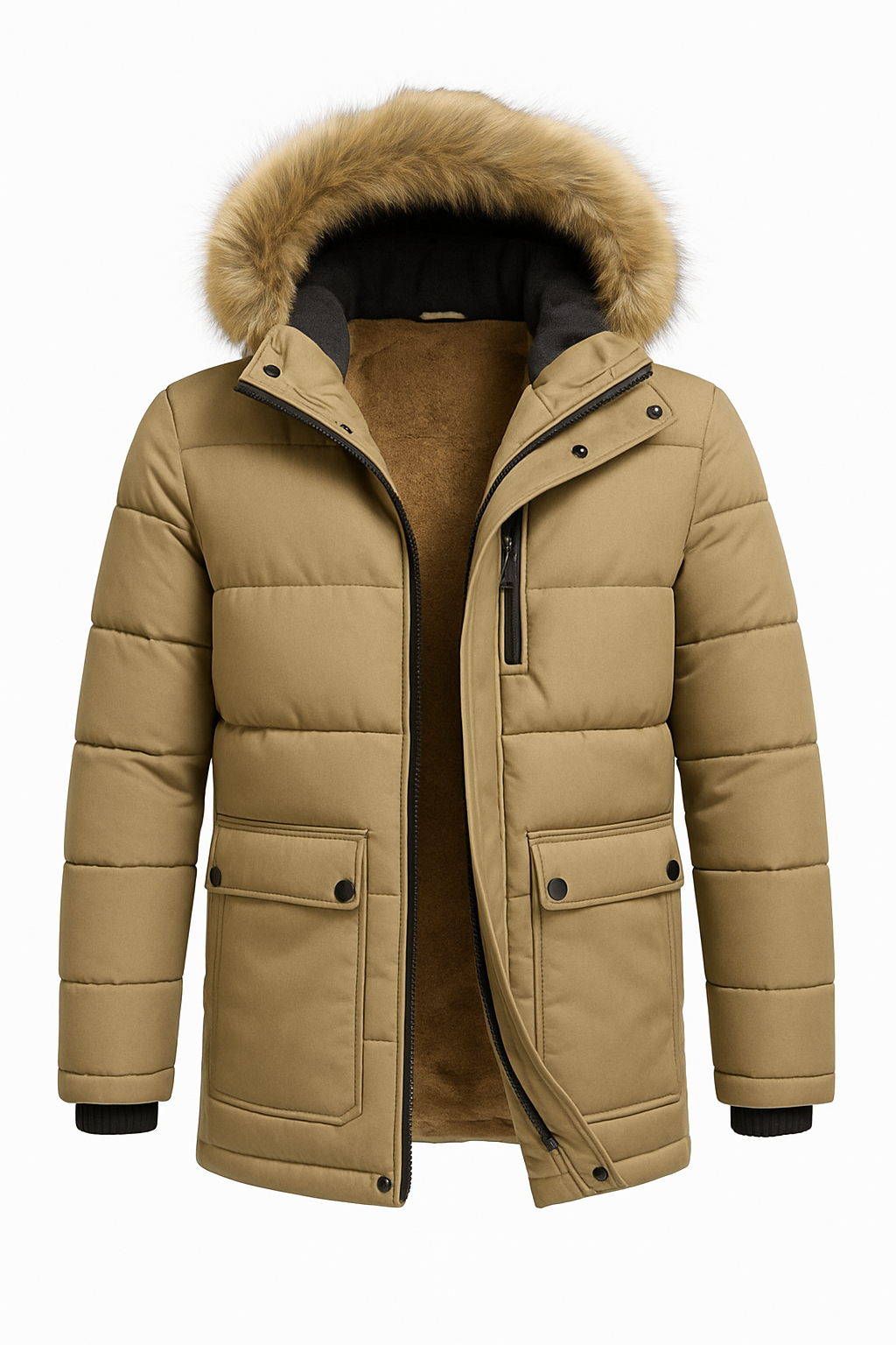 Men’s Winter Parka with Hood – Waterproof, Warm & Insulated Outerwear.