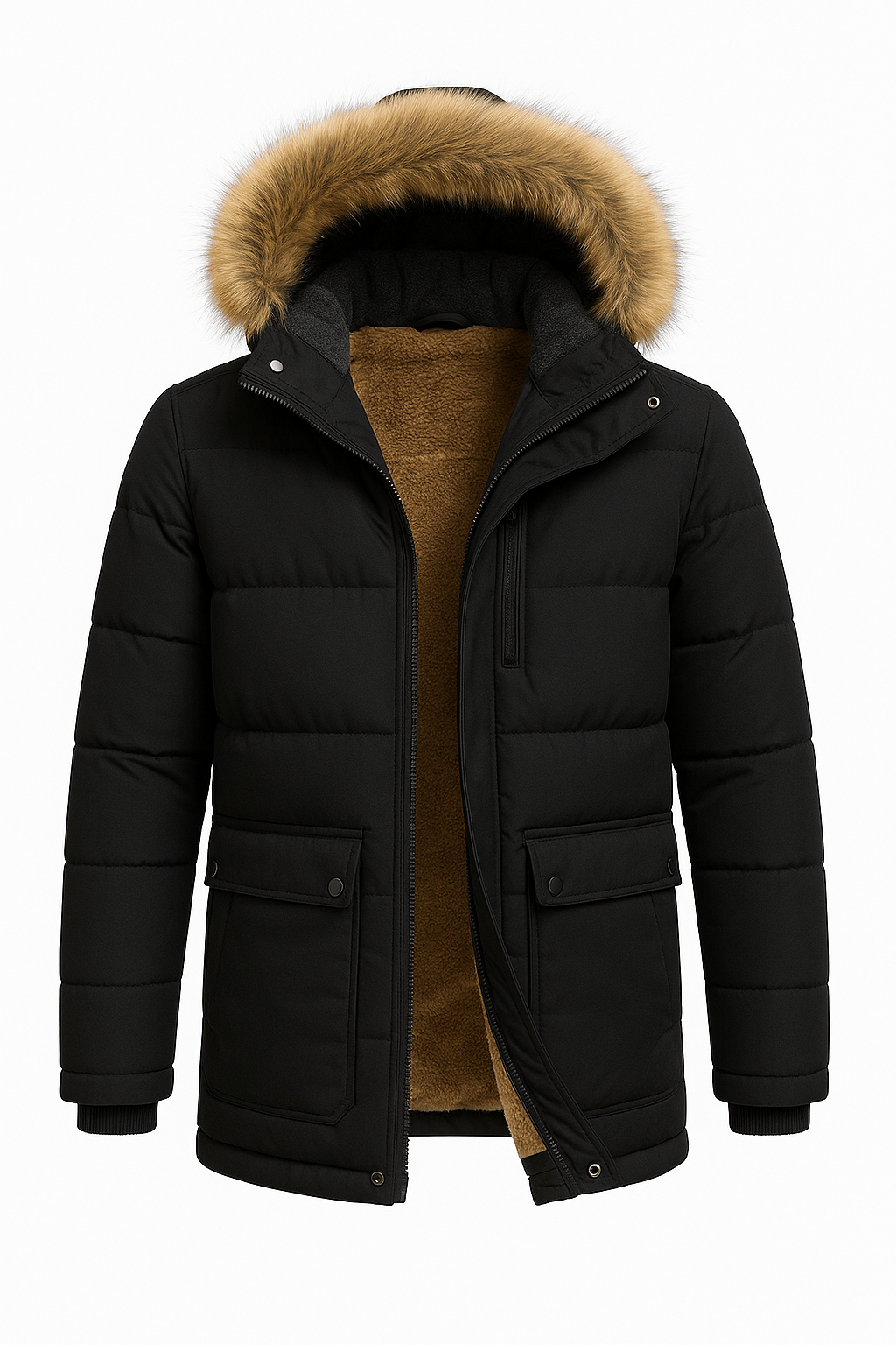 Men’s Winter Parka with Hood – Waterproof, Warm & Insulated Outerwear.