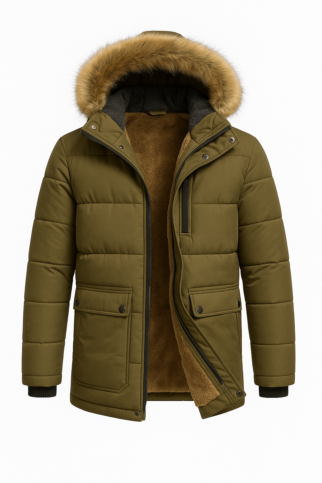 Men’s Winter Parka with Hood – Waterproof, Warm & Insulated Outerwear.