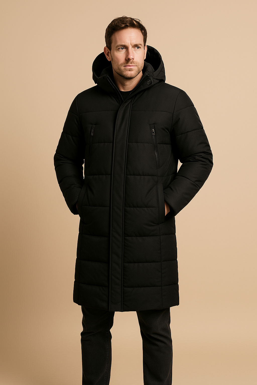Men’s Quilted Parka Coat – Insulated, Plush Fleece Lining & Relaxed Fit