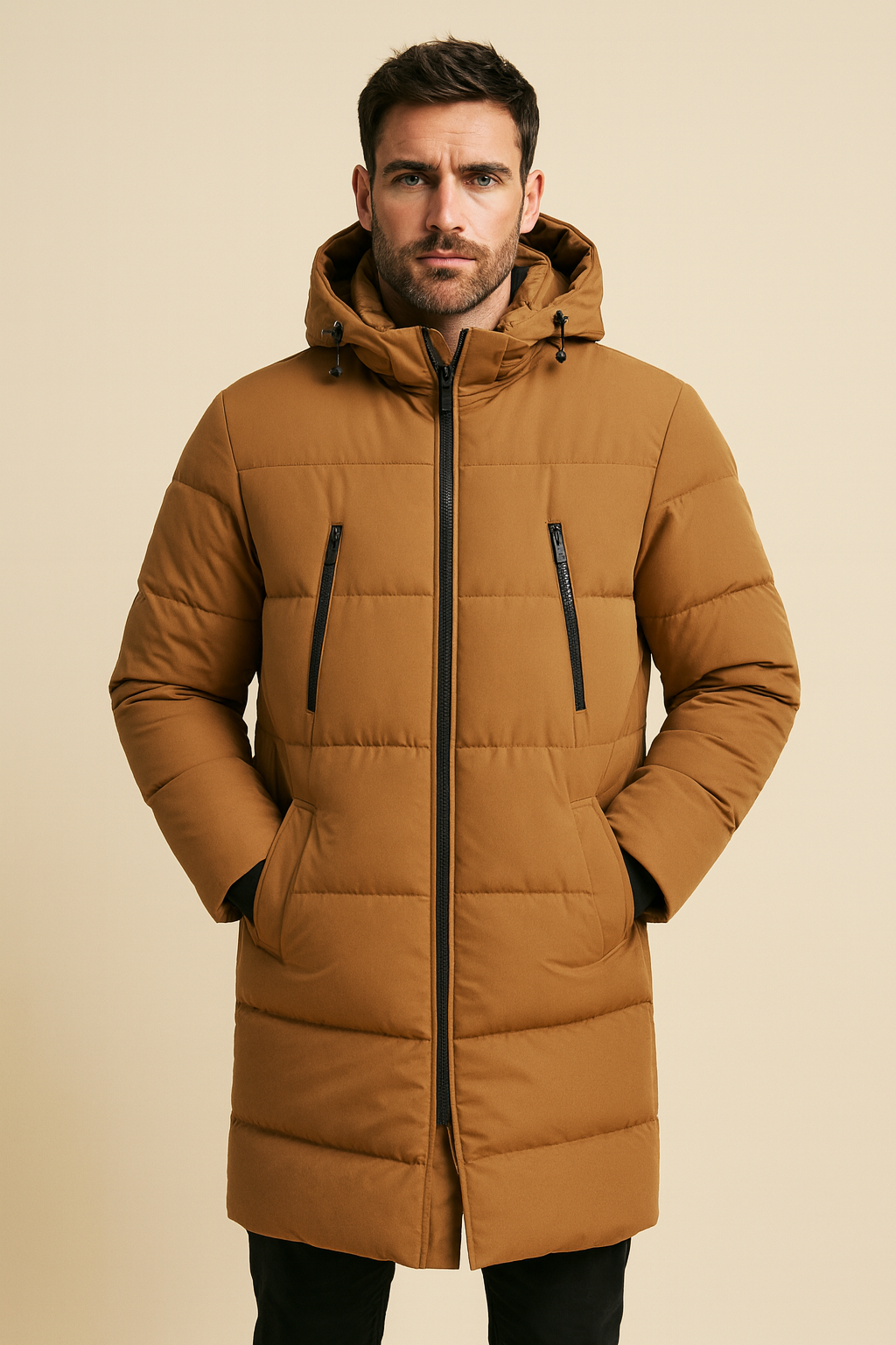 Men’s Quilted Parka Coat – Insulated, Plush Fleece Lining & Relaxed Fit