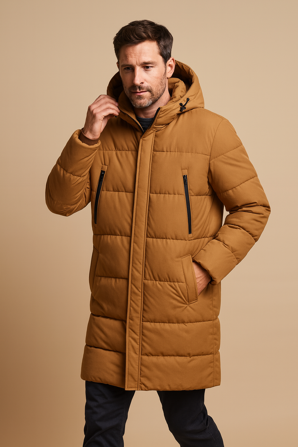 Men’s Quilted Parka Coat – Insulated, Plush Fleece Lining & Relaxed Fit