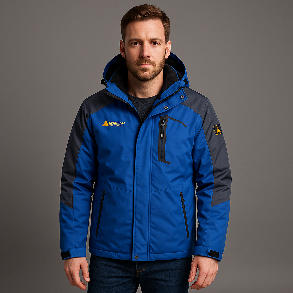 Men’s Parka Jacket – Windproof, Fur-Lined Hood & Zipped Pockets