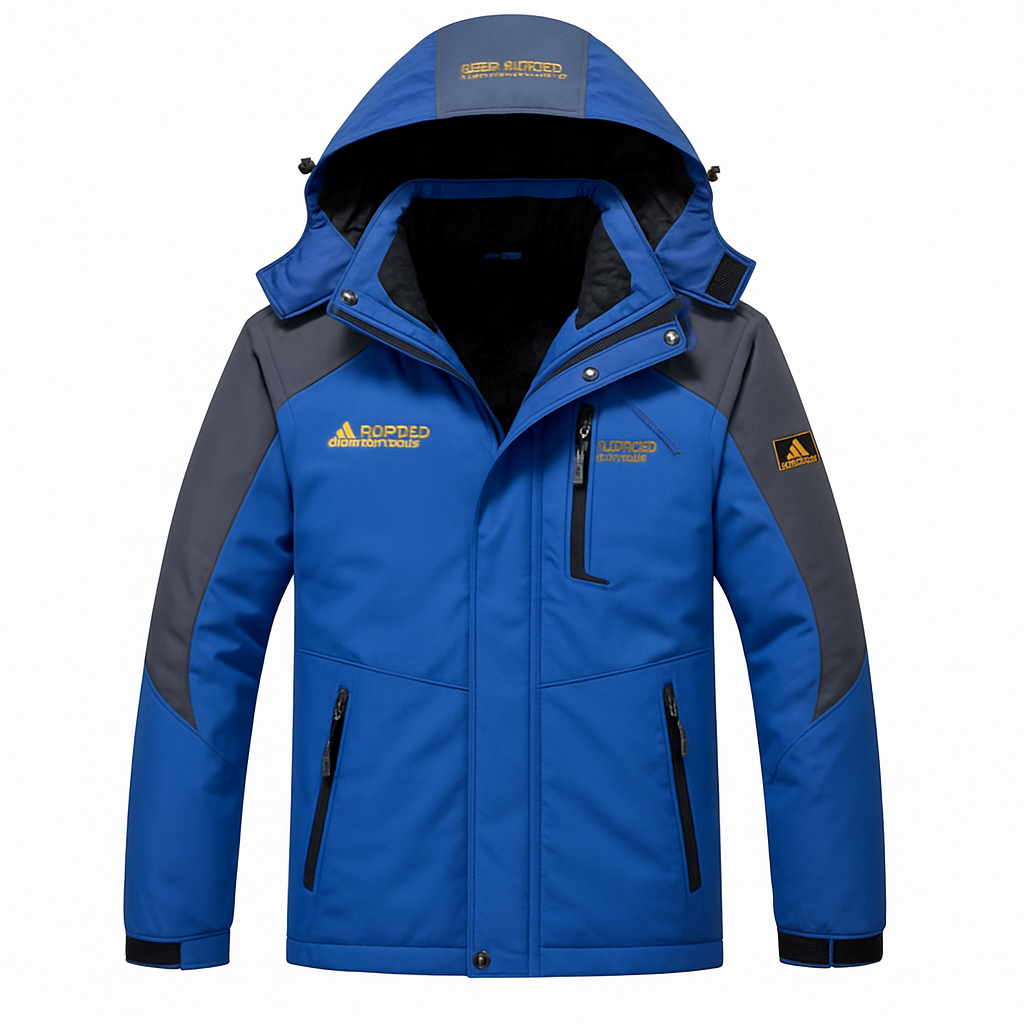 Men’s Parka Jacket – Windproof, Fur-Lined Hood & Zipped Pockets