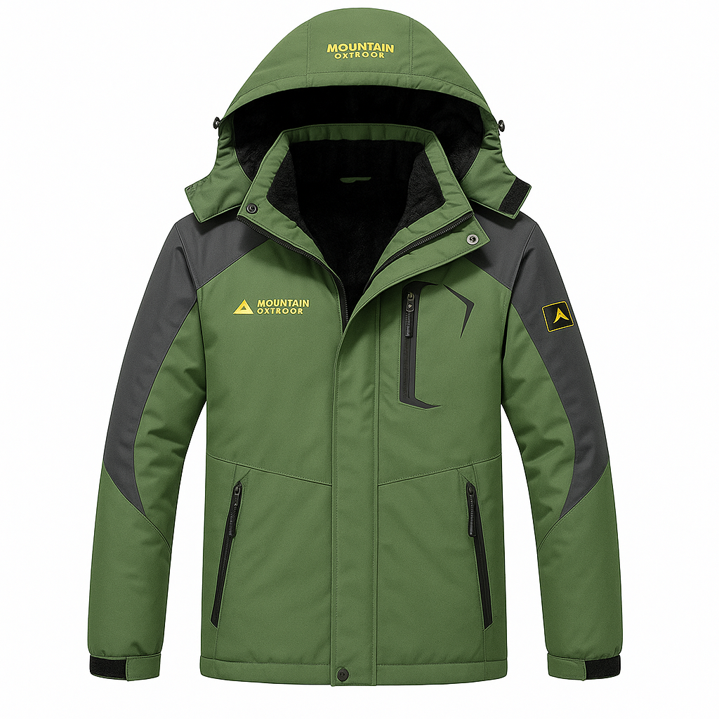 Men’s Parka Jacket – Windproof, Fur-Lined Hood & Zipped Pockets