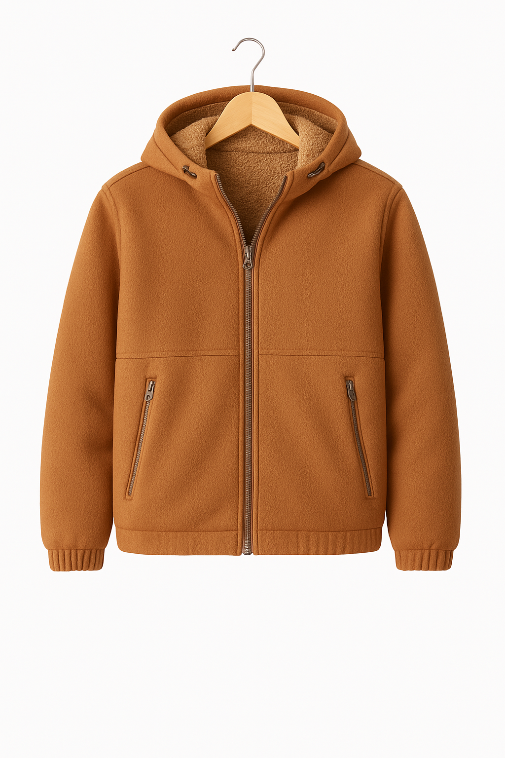 Men’s Sherpa Lined Fleece Jacket – Warm, Hooded & Casual Fit