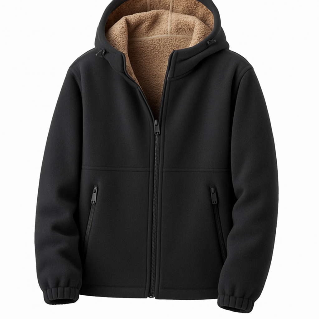 Men’s Sherpa Lined Fleece Jacket – Warm, Hooded & Casual Fit