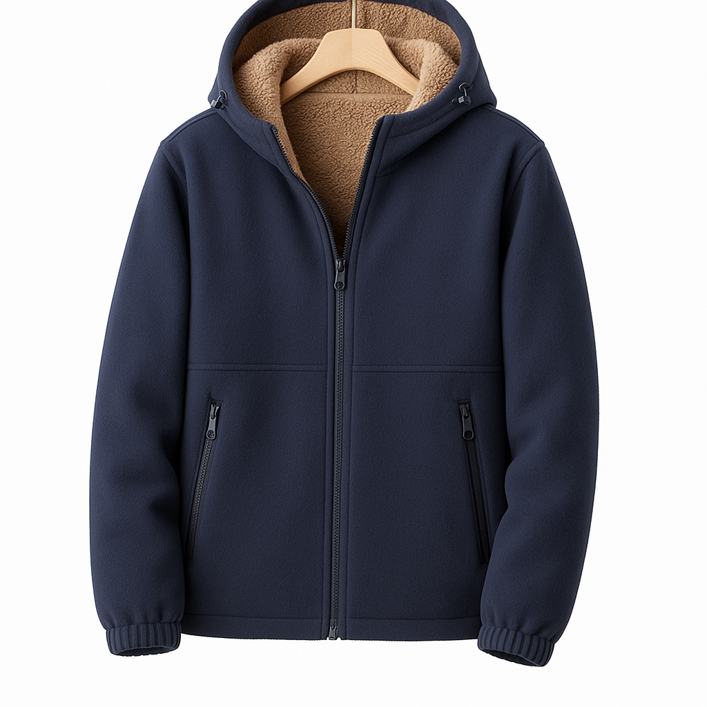 Men’s Sherpa Lined Fleece Jacket – Warm, Hooded & Casual Fit
