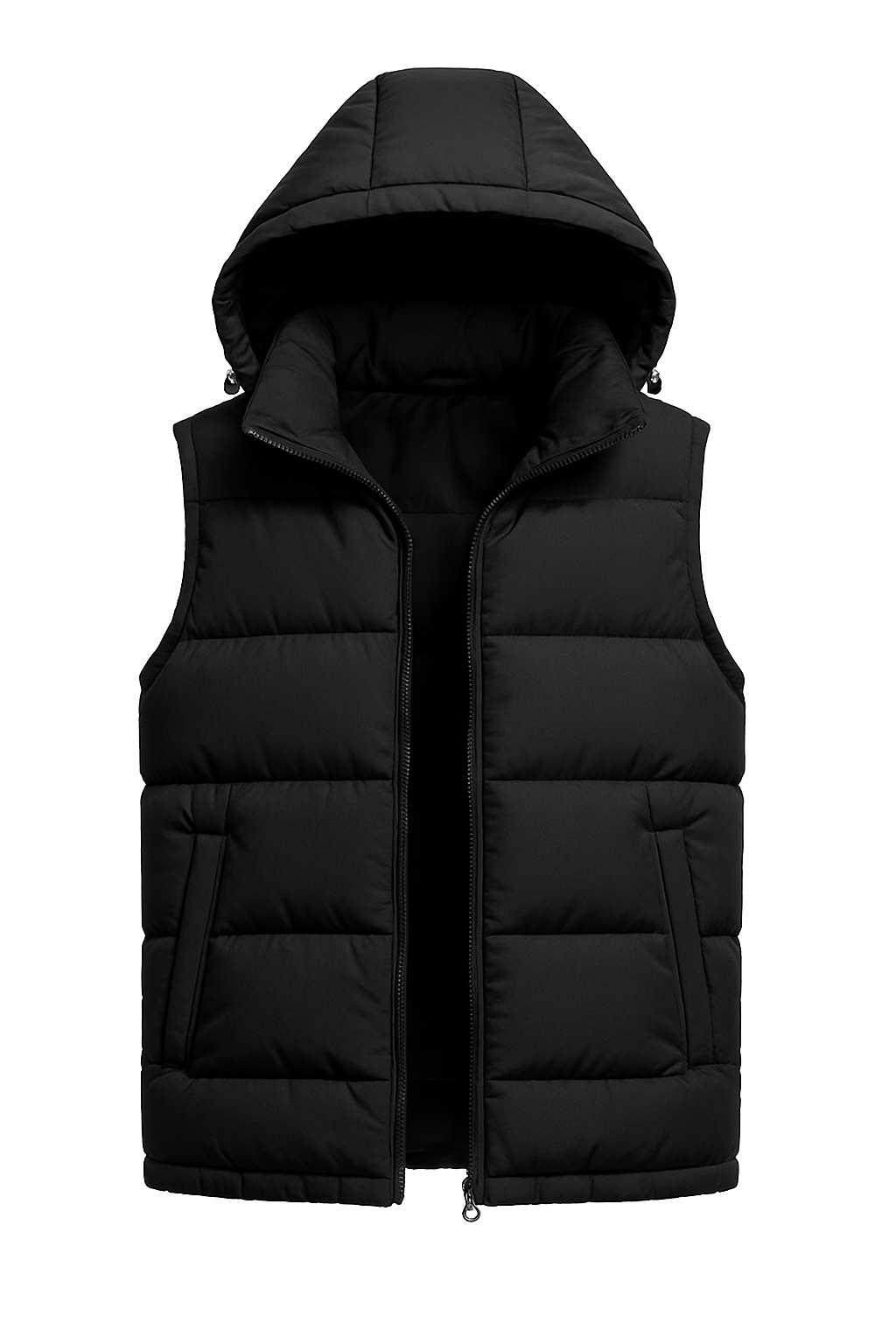 Men’s Sleeveless Winter Jacket – Puffer Bodywarmer – Detachable Hood