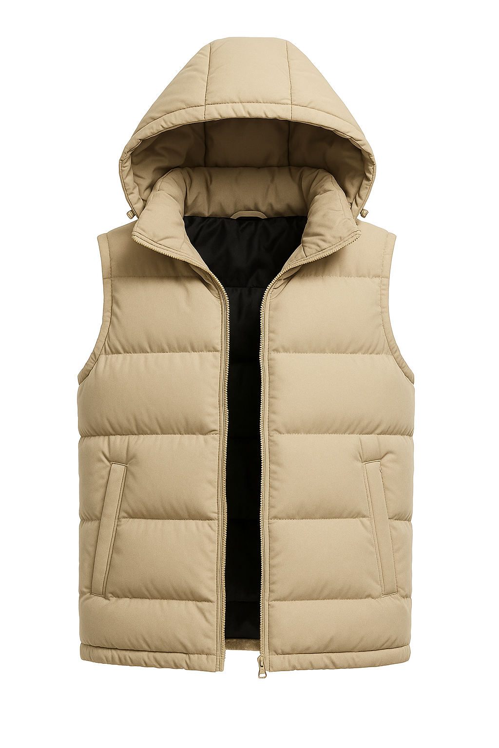 Men’s Sleeveless Winter Jacket – Puffer Bodywarmer – Detachable Hood