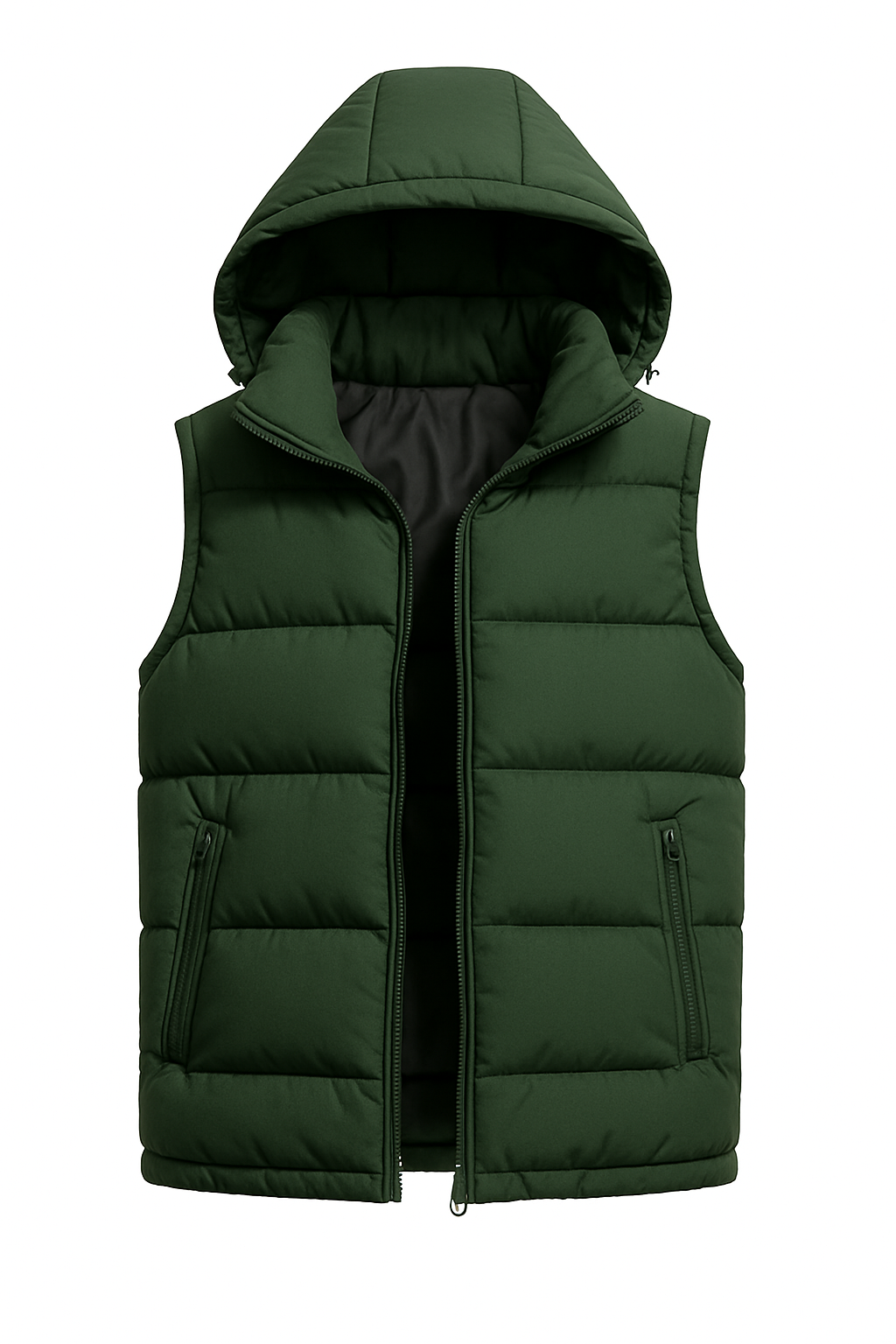 Men’s Sleeveless Winter Jacket – Puffer Bodywarmer – Detachable Hood