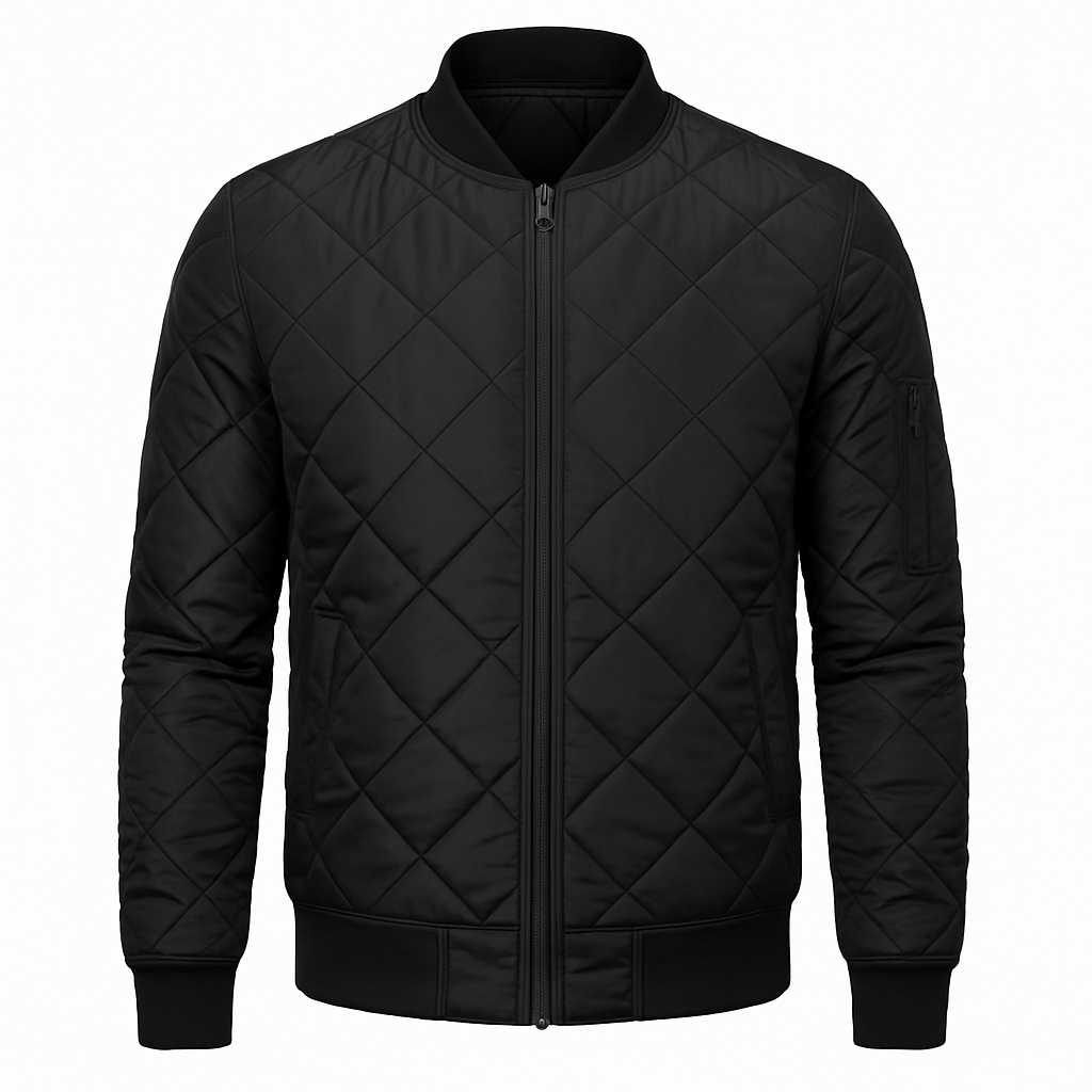 Men’s Diamond Quilted Puffer Jacket – Lightweight Padded Winter Coat