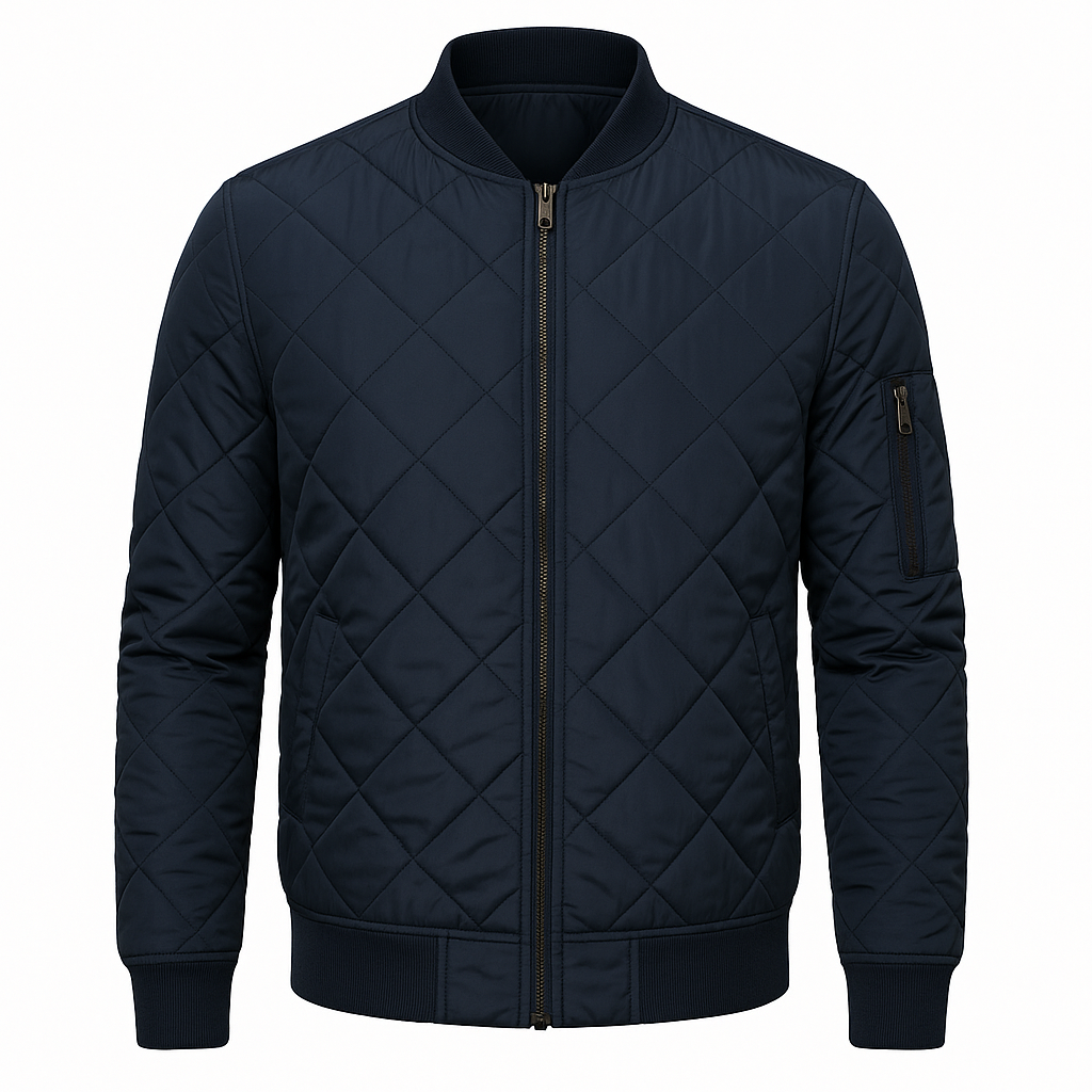 Men’s Diamond Quilted Puffer Jacket – Lightweight Padded Winter Coat