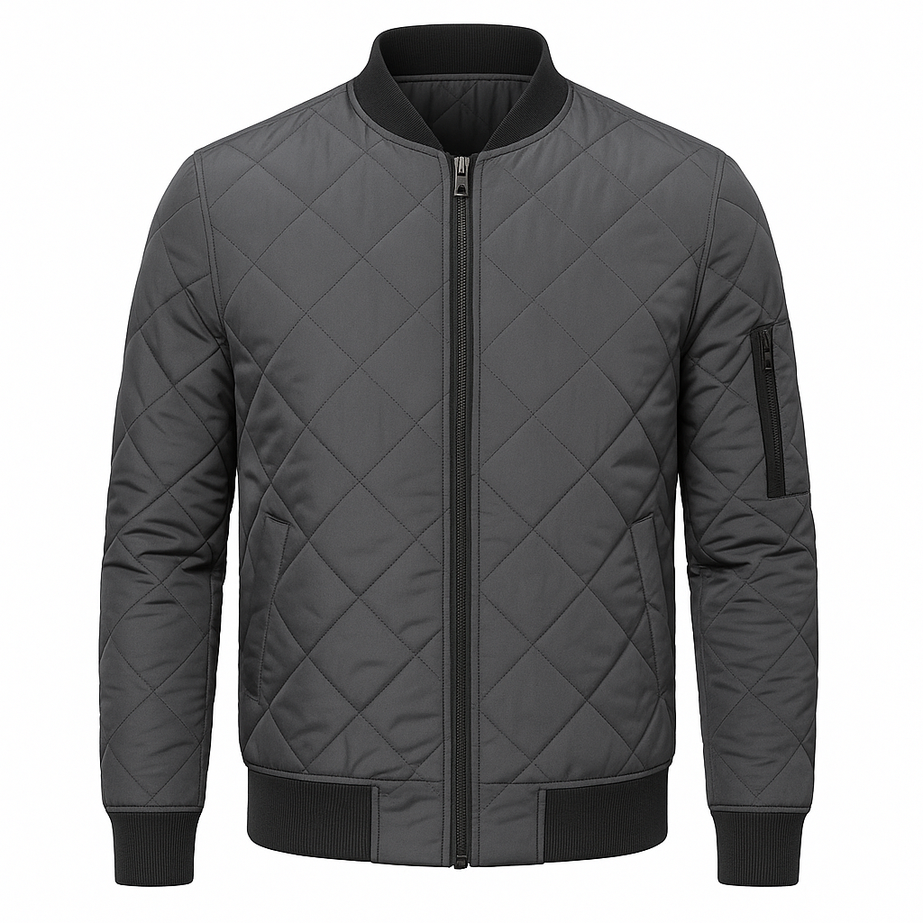 Men’s Diamond Quilted Puffer Jacket – Lightweight Padded Winter Coat