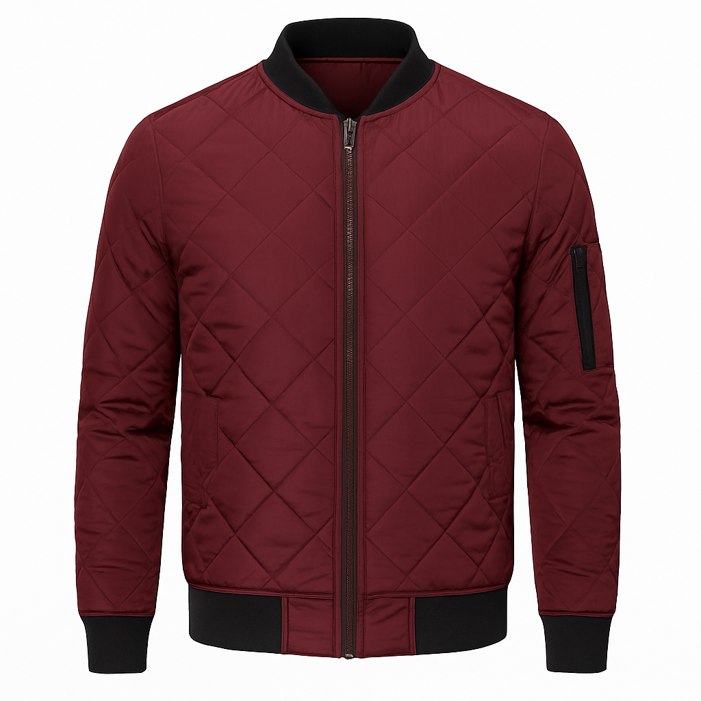 Men’s Diamond Quilted Puffer Jacket – Lightweight Padded Winter Coat