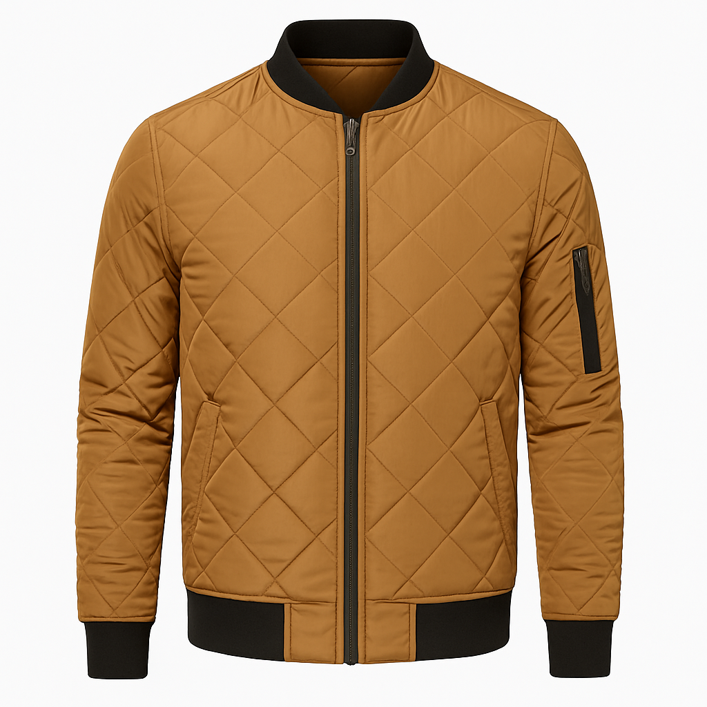 Men’s Diamond Quilted Puffer Jacket – Lightweight Padded Winter Coat