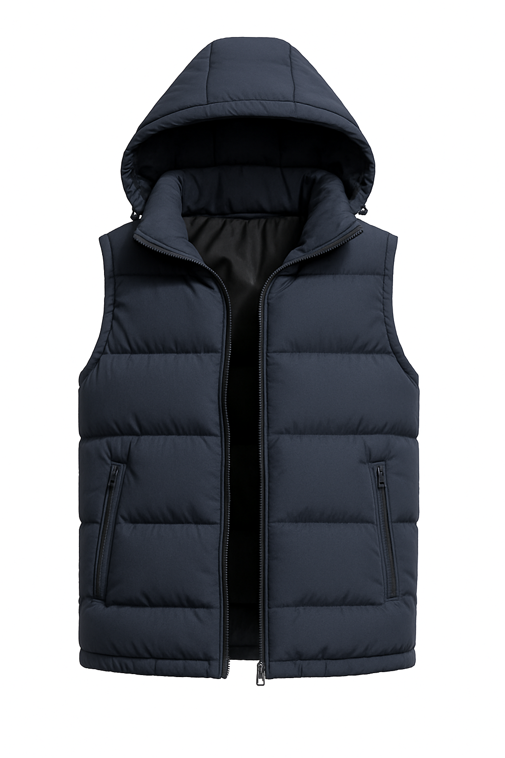 Men’s Sleeveless Winter Jacket – Puffer Bodywarmer – Detachable Hood