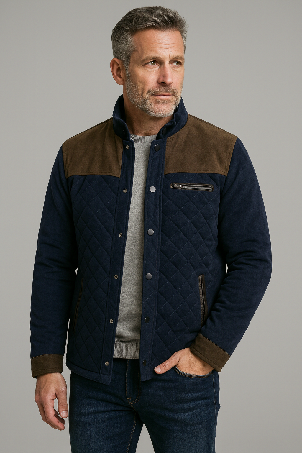 Heritage Quilted Panel Jacket – Smart Casual Outerwear for Men