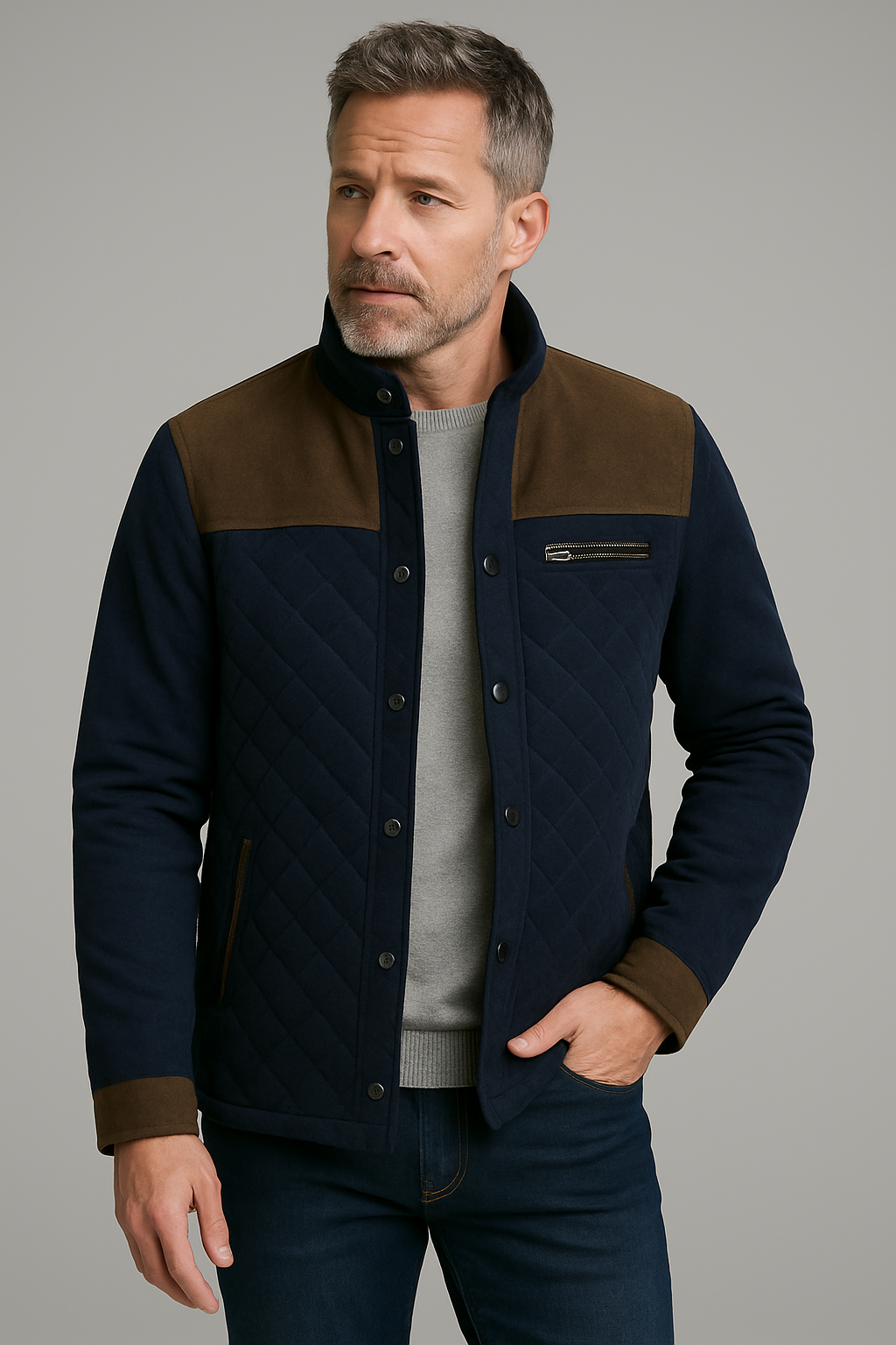 Heritage Quilted Panel Jacket – Smart Casual Outerwear for Men