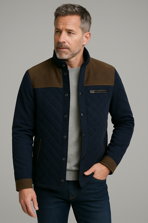 Heritage Quilted Panel Jacket – Smart Casual Outerwear for Men