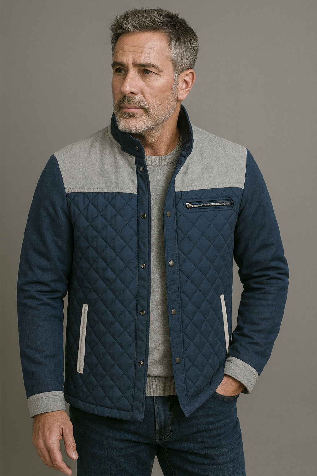 Heritage Quilted Panel Jacket – Smart Casual Outerwear for Men