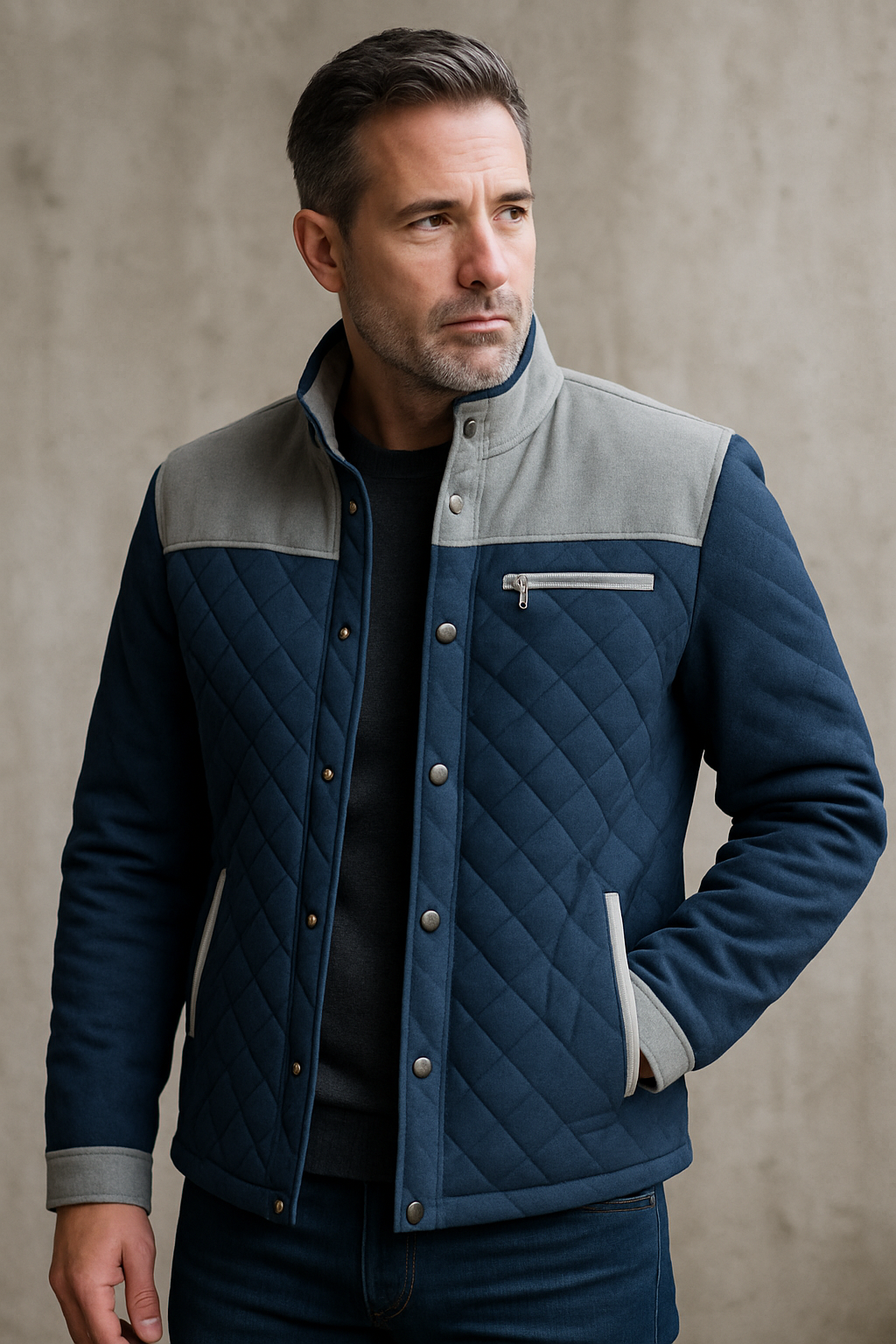Heritage Quilted Panel Jacket – Smart Casual Outerwear for Men