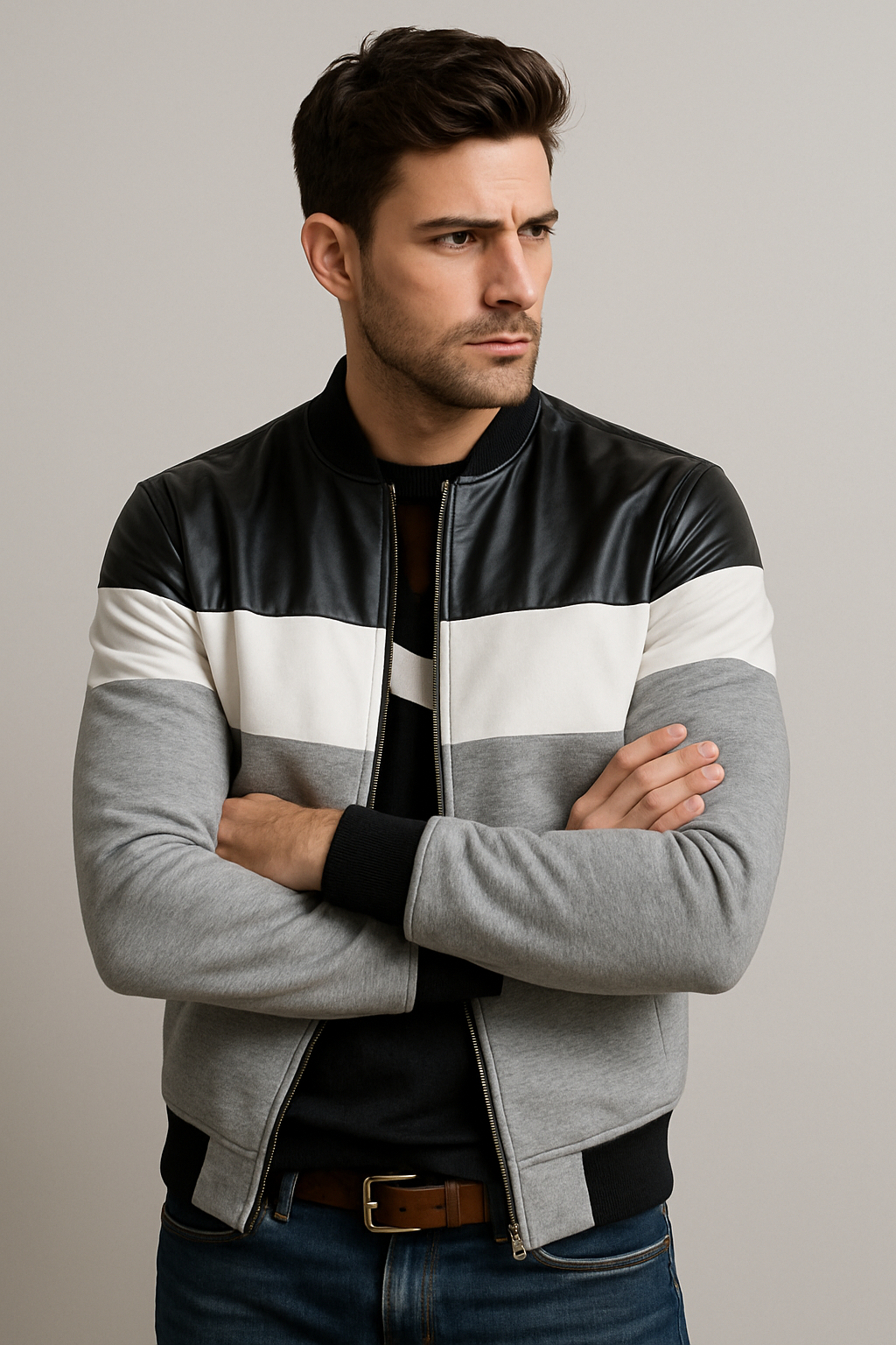 Men’s Color-Block Bomber Jacket – Urban Edge Meets Everyday Comfort