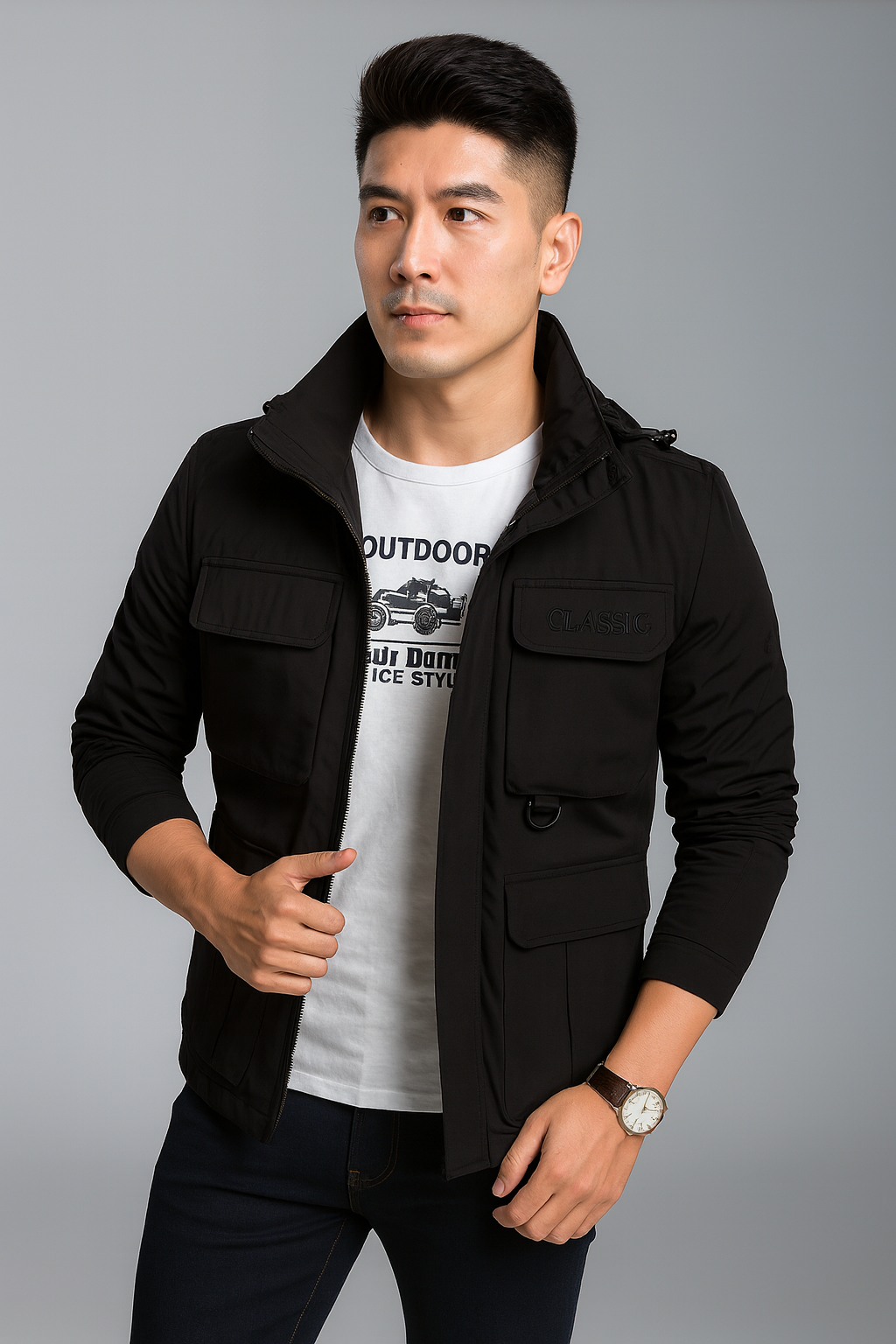 Men's Outdoor Utility Jacket – Durable Functional Field Coat