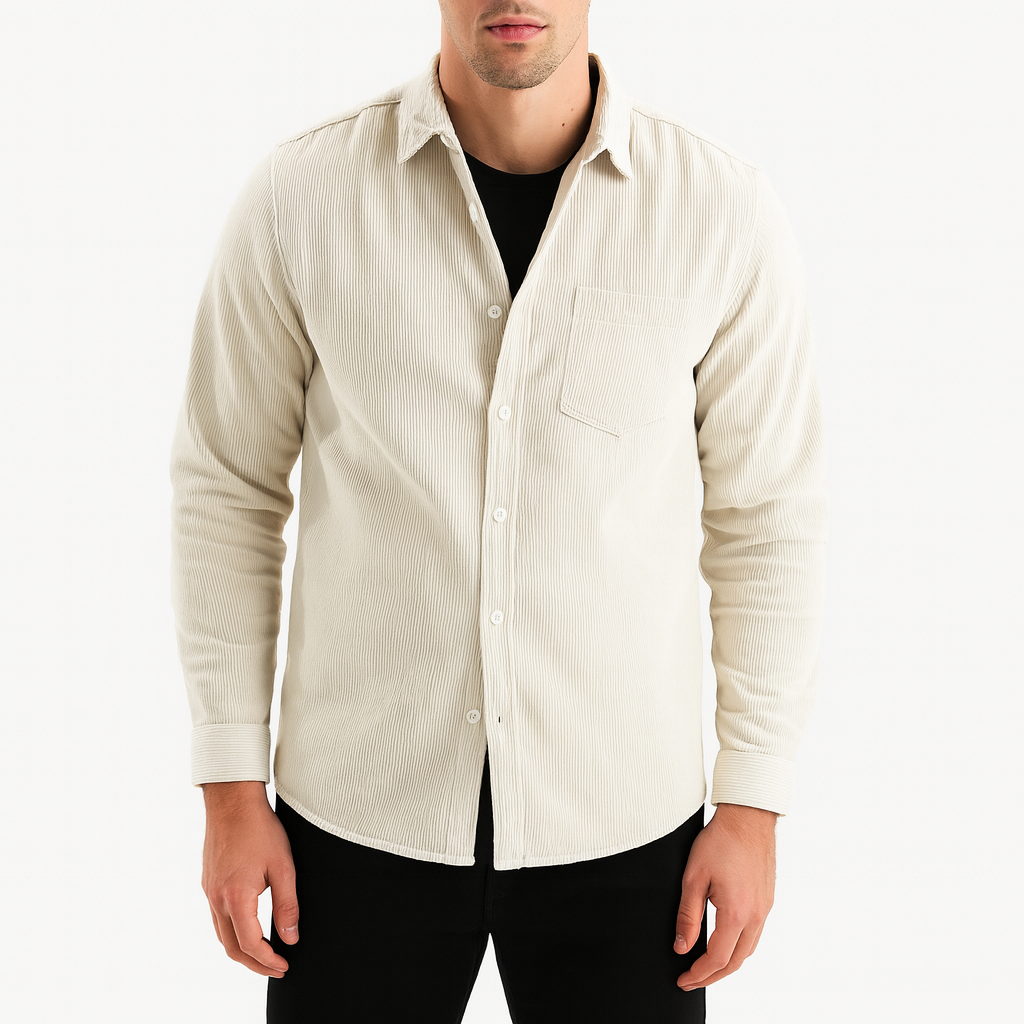 Men’s Corduroy Vest – Button Front, Fur Lined, Vintage Style