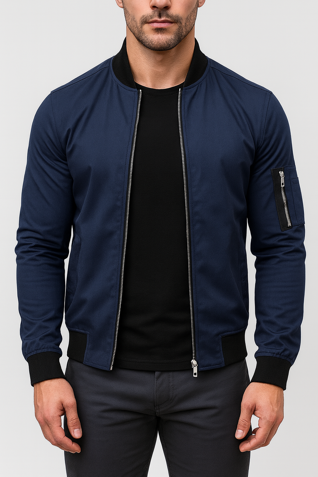 Men’s Bomber Jacket – Lightweight, All-Season, Zip-Up