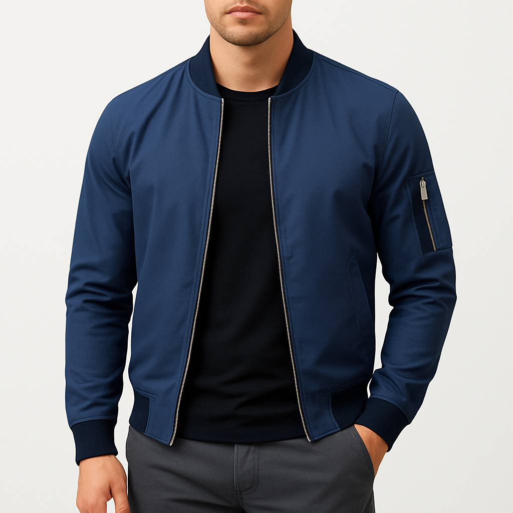 Men’s Bomber Jacket – Lightweight, All-Season, Zip-Up