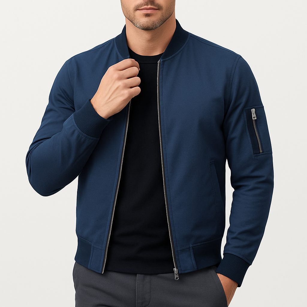 Men’s Bomber Jacket – Lightweight, All-Season, Zip-Up