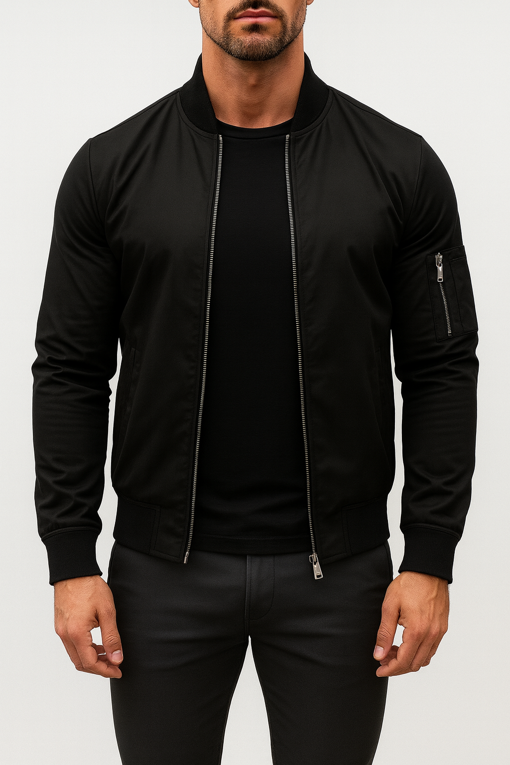 Men’s Bomber Jacket – Lightweight, All-Season, Zip-Up