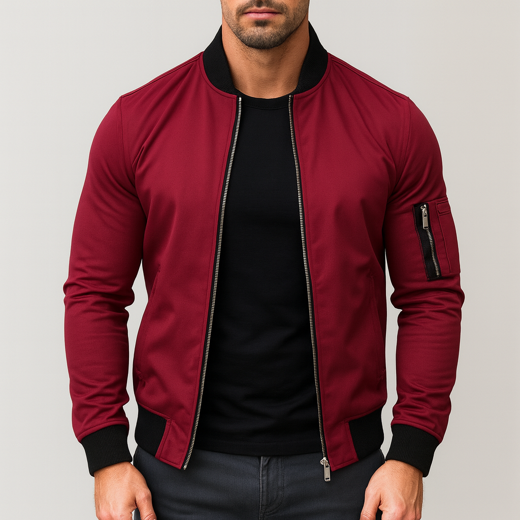 Men’s Bomber Jacket – Lightweight, All-Season, Zip-Up