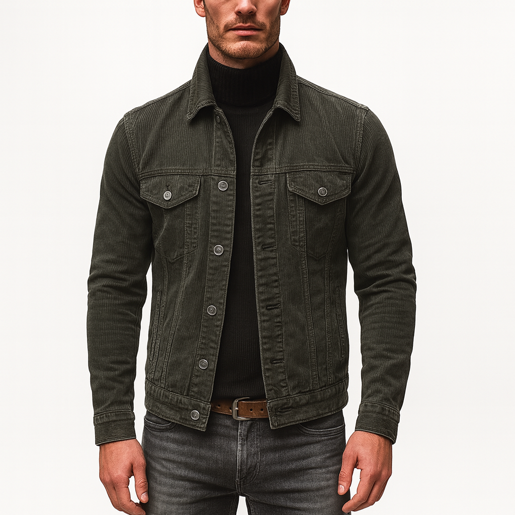 Men’s Corduroy Jacket – Relaxed Fit, Button-Up, Workwear Style