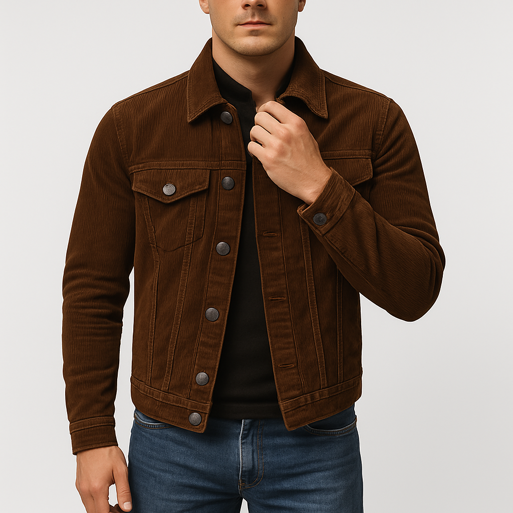 Men’s Corduroy Jacket – Relaxed Fit, Button-Up, Workwear Style