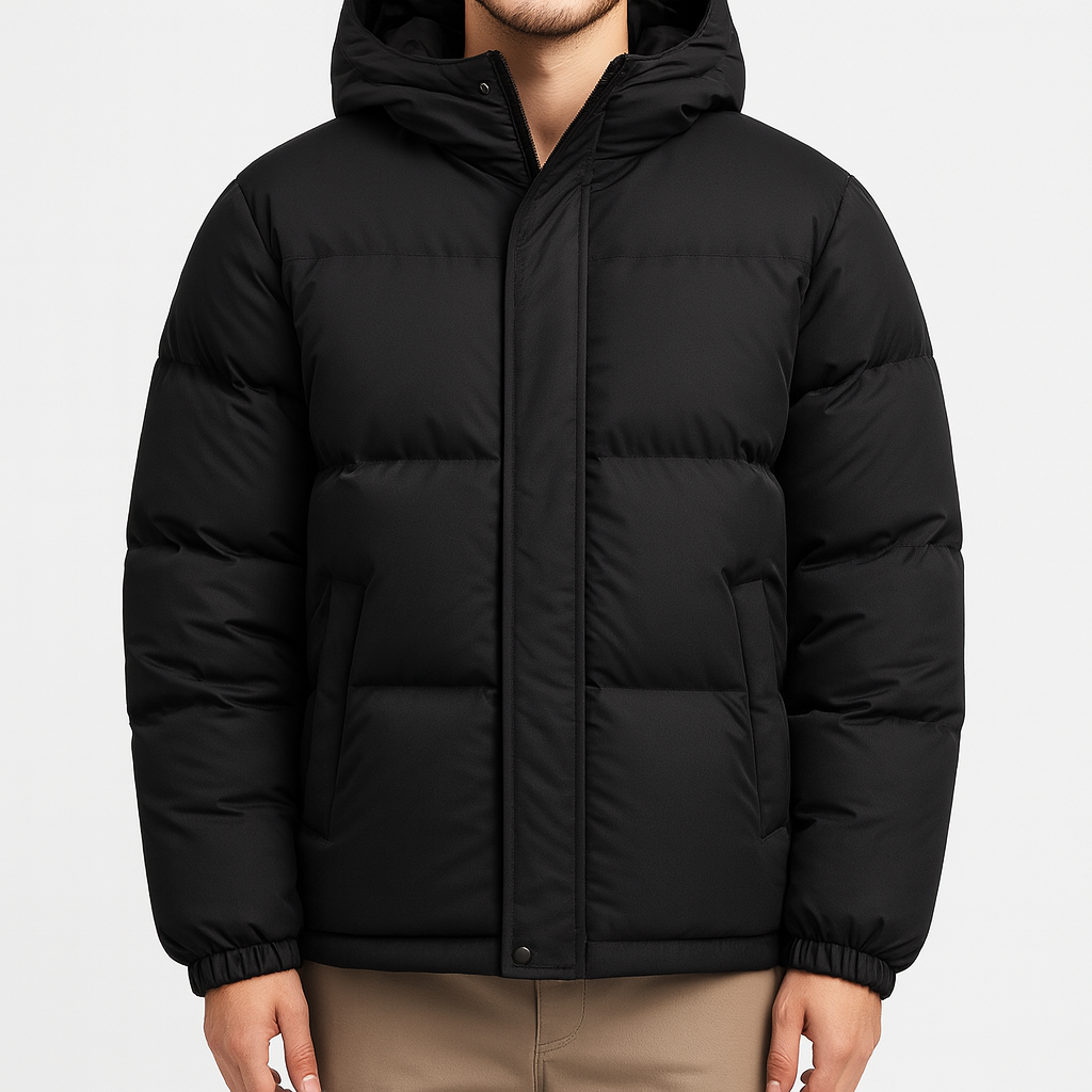 Men’s Puffer Jacket – Insulated Polyester, Quilted, Regular Fit