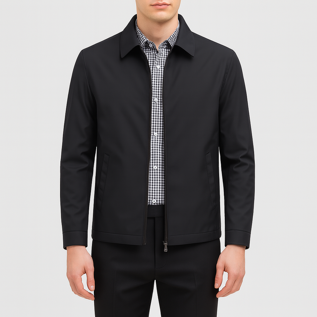 Men’s Harrington Jacket – Lightweight Cotton Blend, Zip-Up, Classic Fit