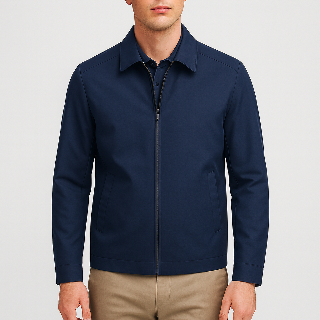 Men’s Harrington Jacket – Lightweight Cotton Blend, Zip-Up, Classic Fit