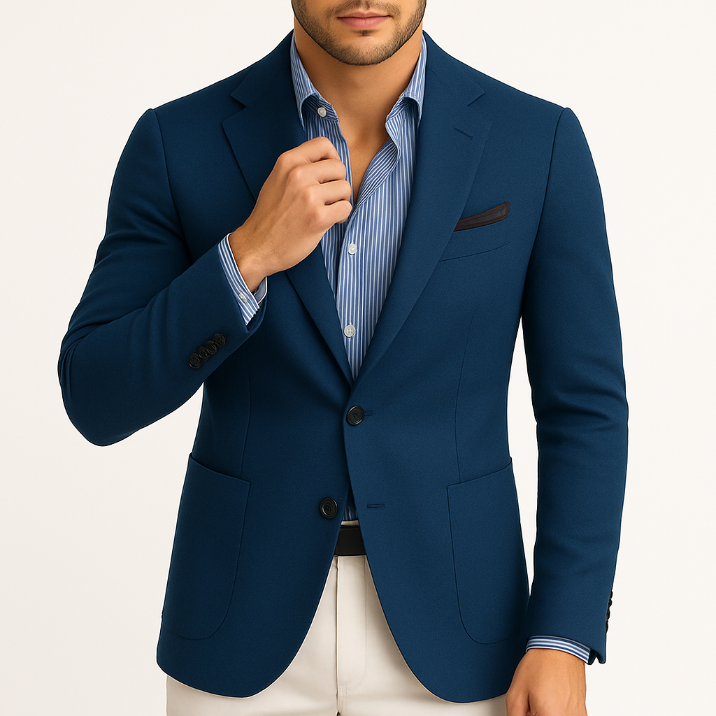 Men’s Blazer – Lightweight Stretch, Slim Fit, Notch Lapel
