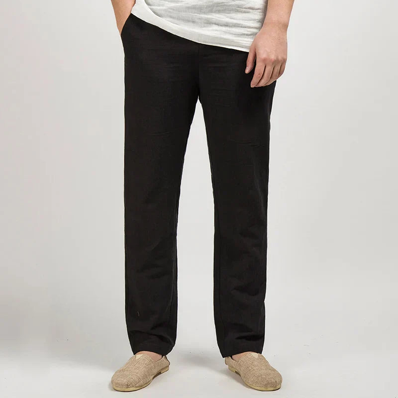 Men’s Classic Linen Trousers – Straight Fit, Breathable & Timeless Style
