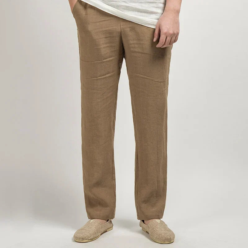 Men’s Classic Linen Trousers – Straight Fit, Breathable & Timeless Style