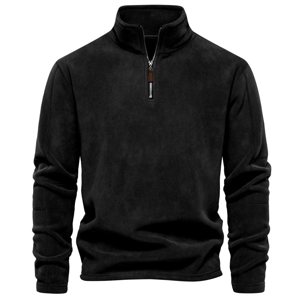 Men’s Thick Fleece Half-Zip Pullover – Warm Winter Jumper